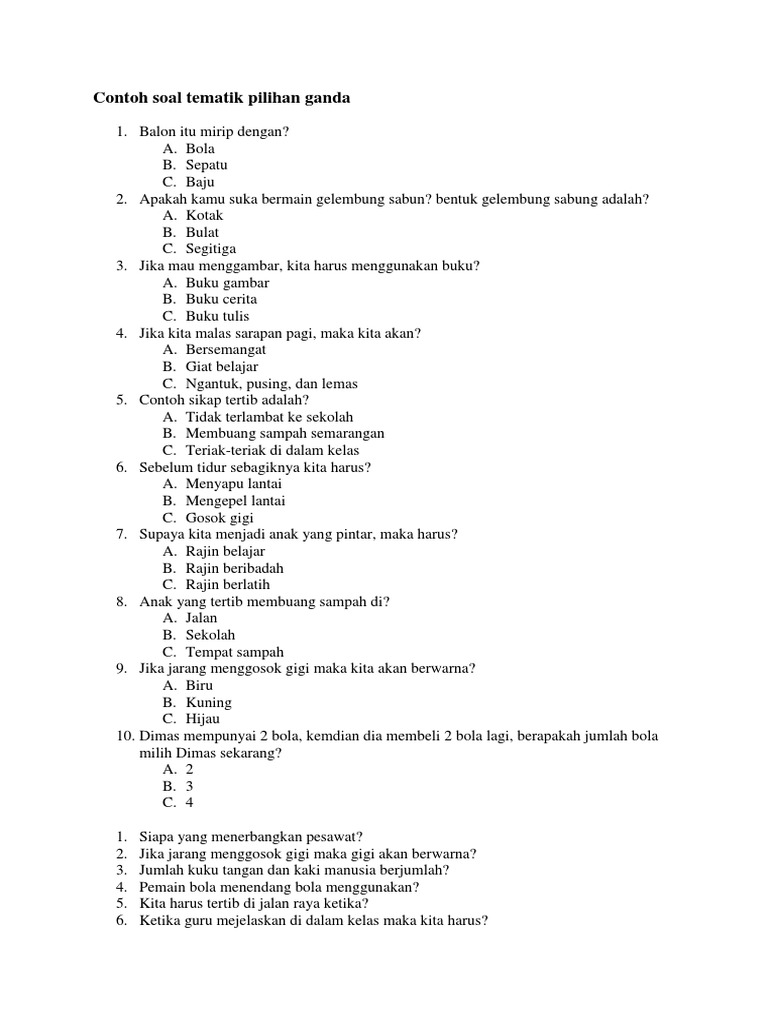 Contoh Soal Pilihan Ganda Tentang Jalan Raya Dunia Sosial