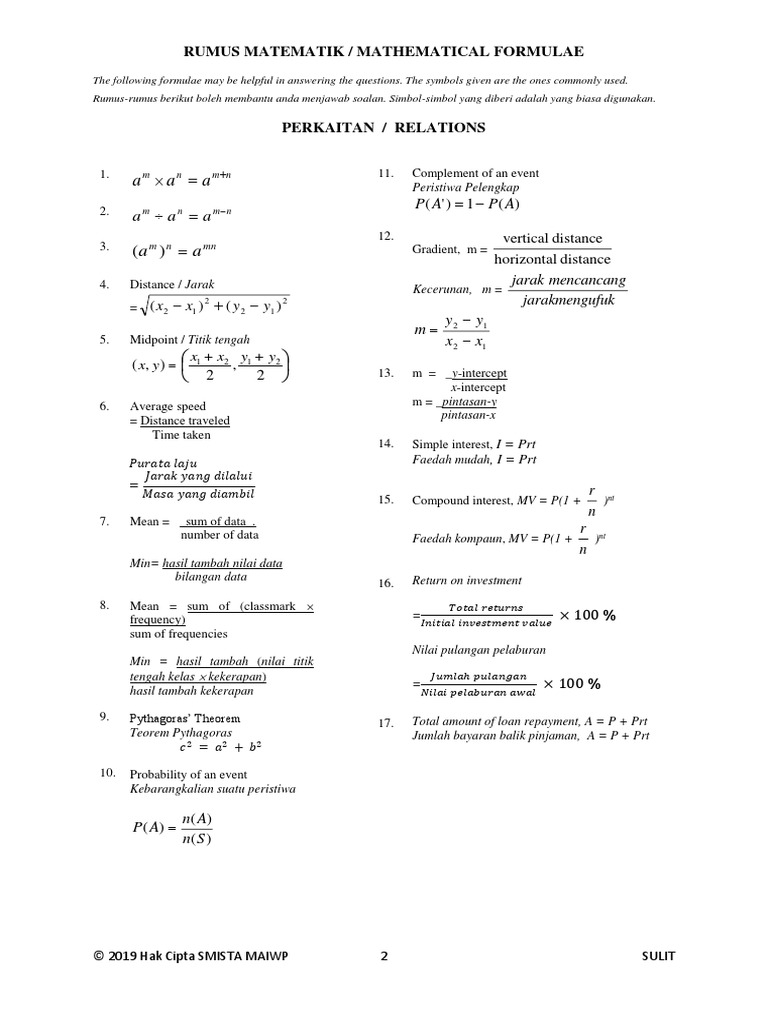 Rumus Baru Math Pt3 Pdf Area Geometric Objects