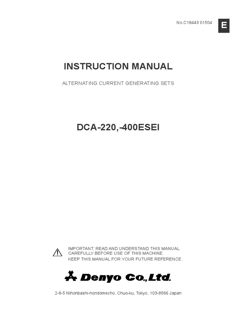 AC Generator Set Instruction Manual | PDF | Relay | Switch