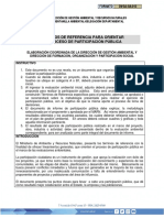 Términos de Referencia para Orientar El Proceso de Participación Pública