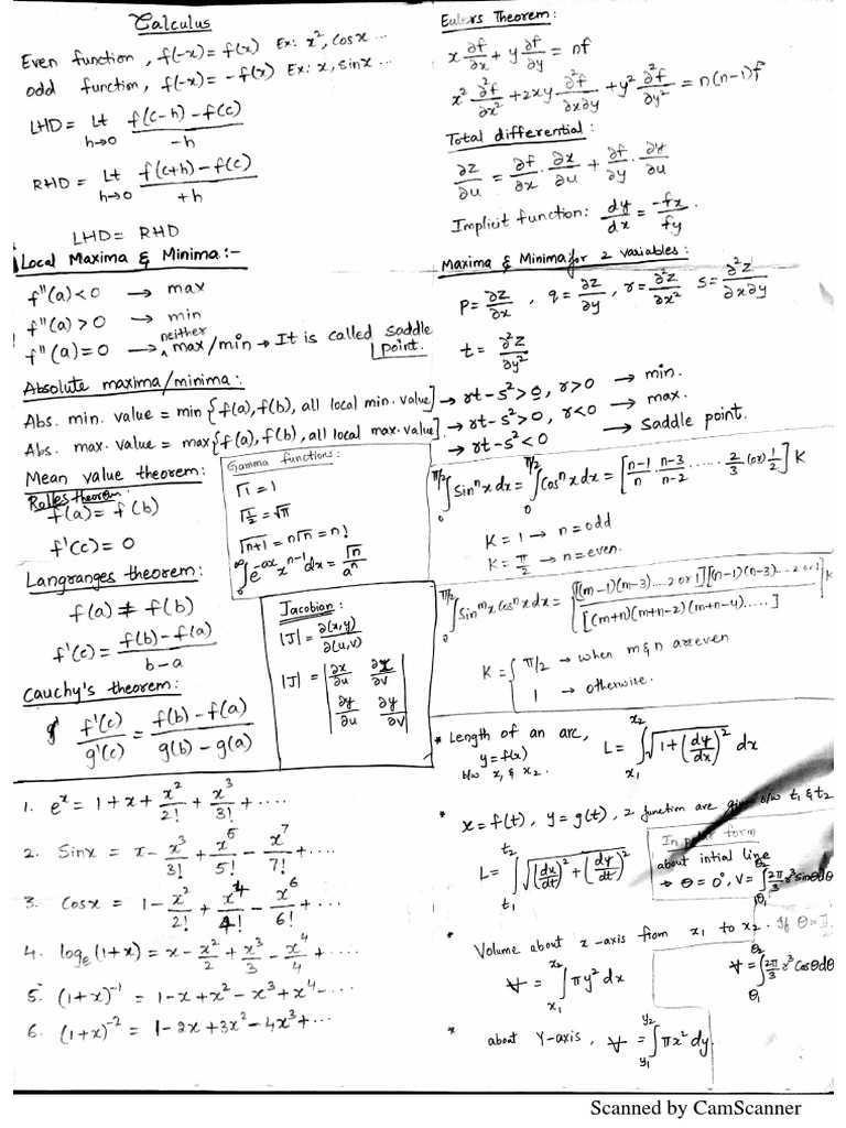 Calculus Formulas | PDF