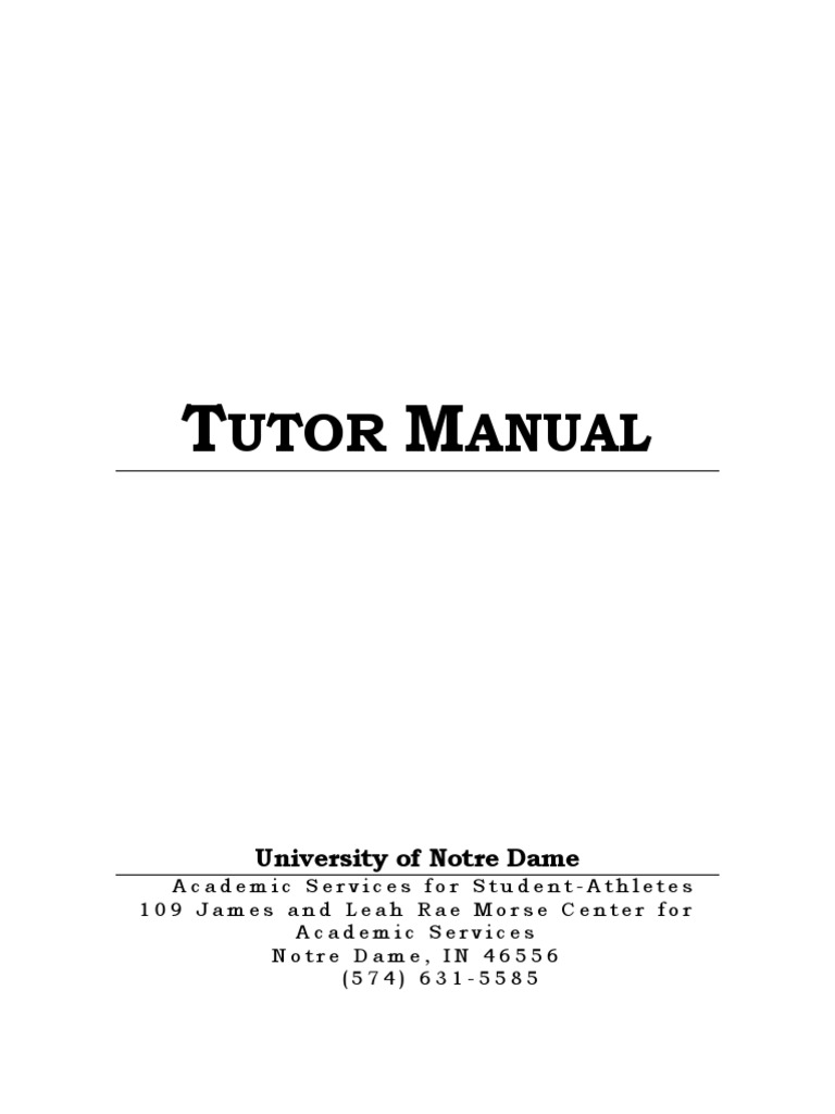 Tutor Manual | PDF | Tutor | National Collegiate Athletic Association