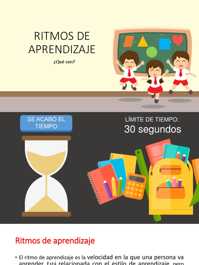 Ritmos y ESTILOS de APRENDIZAJE Primaria Baja y Alta-5 | Ritmo ...