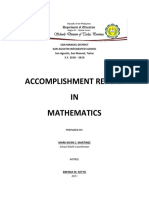 Accomplishment Report IN Mathematics