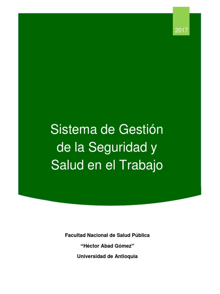 Manual Del Sistema de Gestion de Seguridad y Salud en El Trabajo | PDF ...