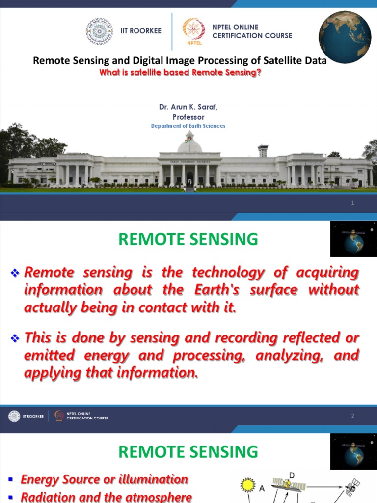 Satellite Based Remote Sensing | PDF | Remote Sensing | Sensor
