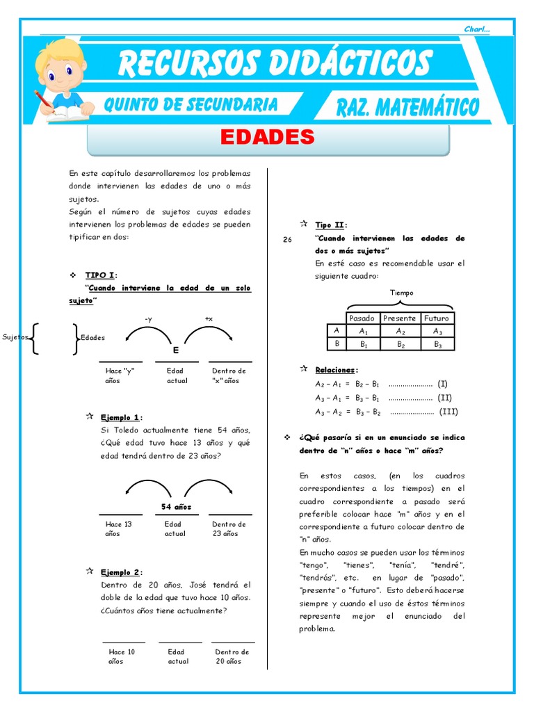 Actividades Con Edades para Quinto de Secundaria | PDF | Deportes | Ocio
