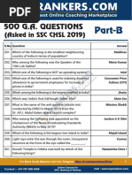 500 G.A. Question CHSL 2019 Part B PDF