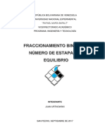 Fraccionamiento Binario y Numero de Estapas de Equilibrio