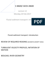 GEOS 38600/ GEOS 28600: Monday 20 Feb 2017 Fluvial Sediment Transport: Introduction
