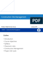 Construction Site Management: Professor Rafael Romano Osuna January 2015