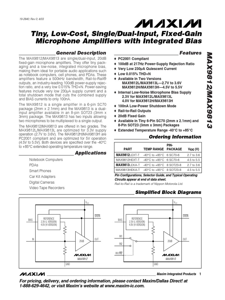 Data Sheet PDF Amplifier Power Supply