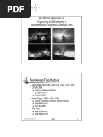 Workshop Facilitators: An Efficient Approach For Organizing and Developing A Comprehensive Business Continuity Plan