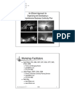 Workshop Facilitators: An Efficient Approach For Organizing and Developing A Comprehensive Business Continuity Plan