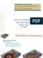 Lecture 3: Filesystem Partitions and Unix Versions