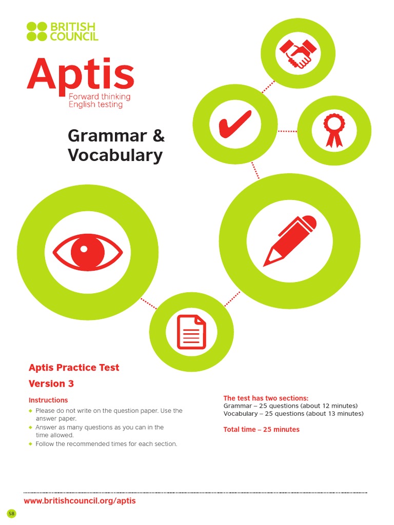 Aptis Practice Test Overview | PDF | Question