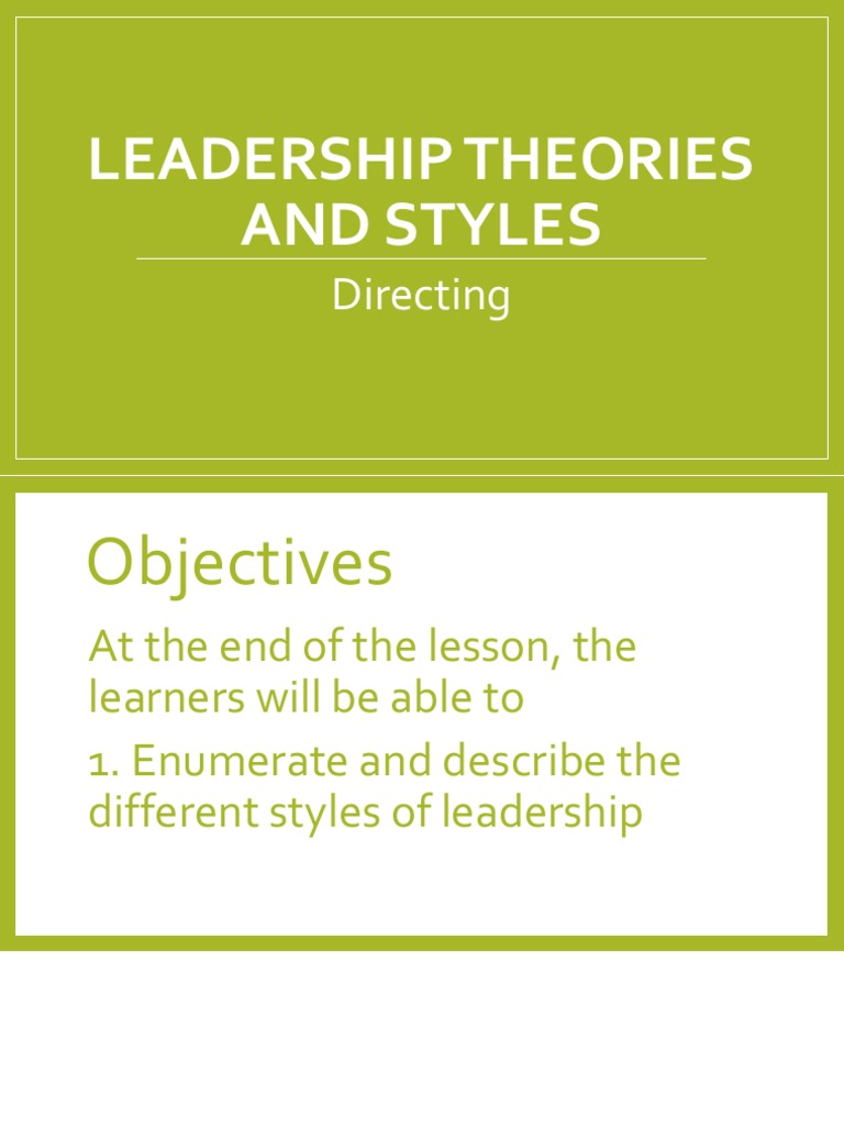 Leadership Theories and Styles Explained | PDF | Self-Improvement
