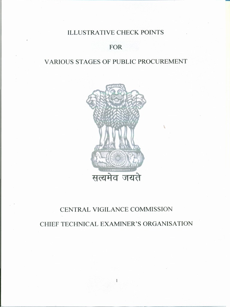 CVC Guidelines for Public Procurement | PDF | Procurement ...