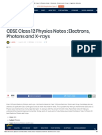 Class Notes CBSE Class 12 Physics Notes - Electrons, Photons and X-Rays