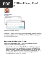UUID or GUID As Primary Keys Be Careful