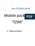 Question of Interview: Mobile Package "GSM"