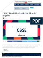 Notes CBSE Class 12 Physics Notes - Atomic Physics.