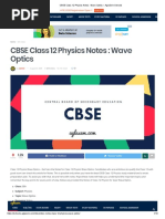 Notess CBSE Class 12 Physics Notes - Wave Optics