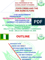 Global Food Crisis and the Nigeria Agriculture