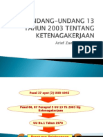 Uu 13 Tahun 2003 Tentang Ketenagakerjaan