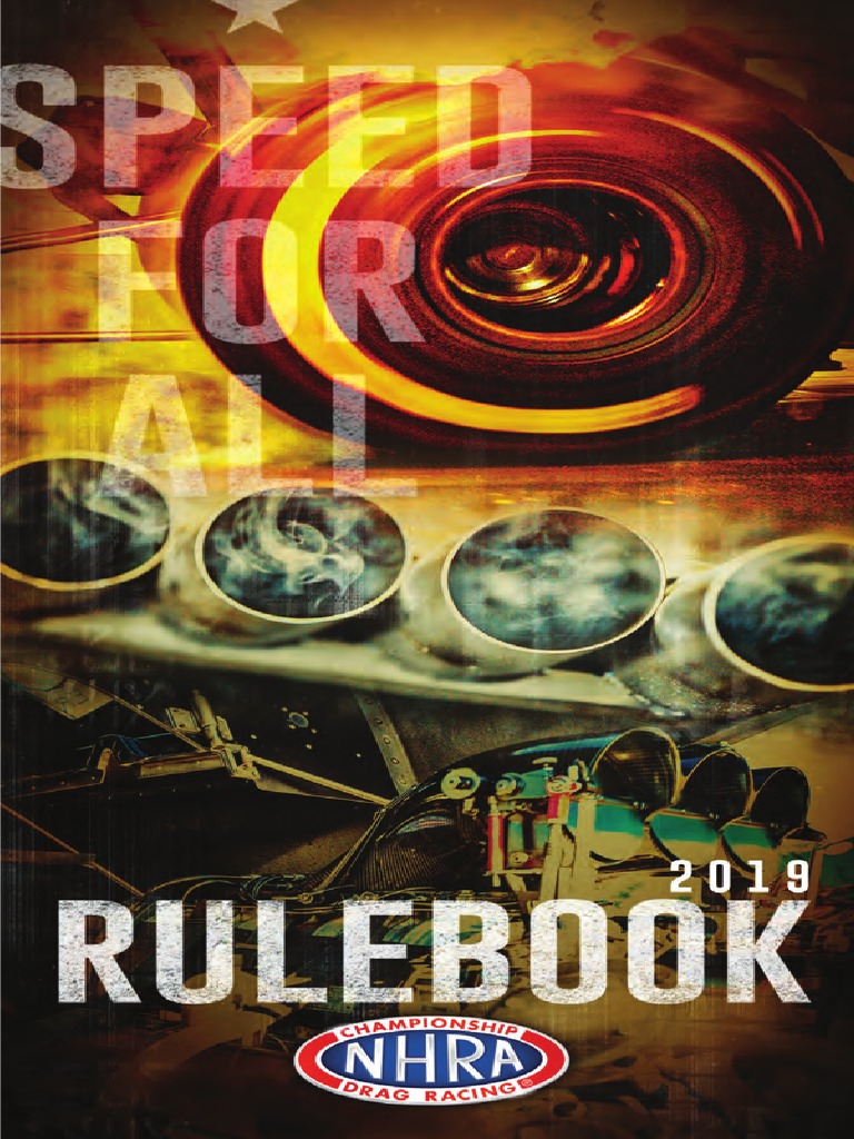2019 NHRA Rulebook PDF Auto Racing Racing