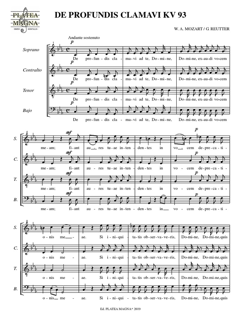 De Profundis Clamavi KV 93 | PDF