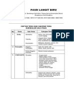 Tema Dan Subtema Paud Kurikulum 2013