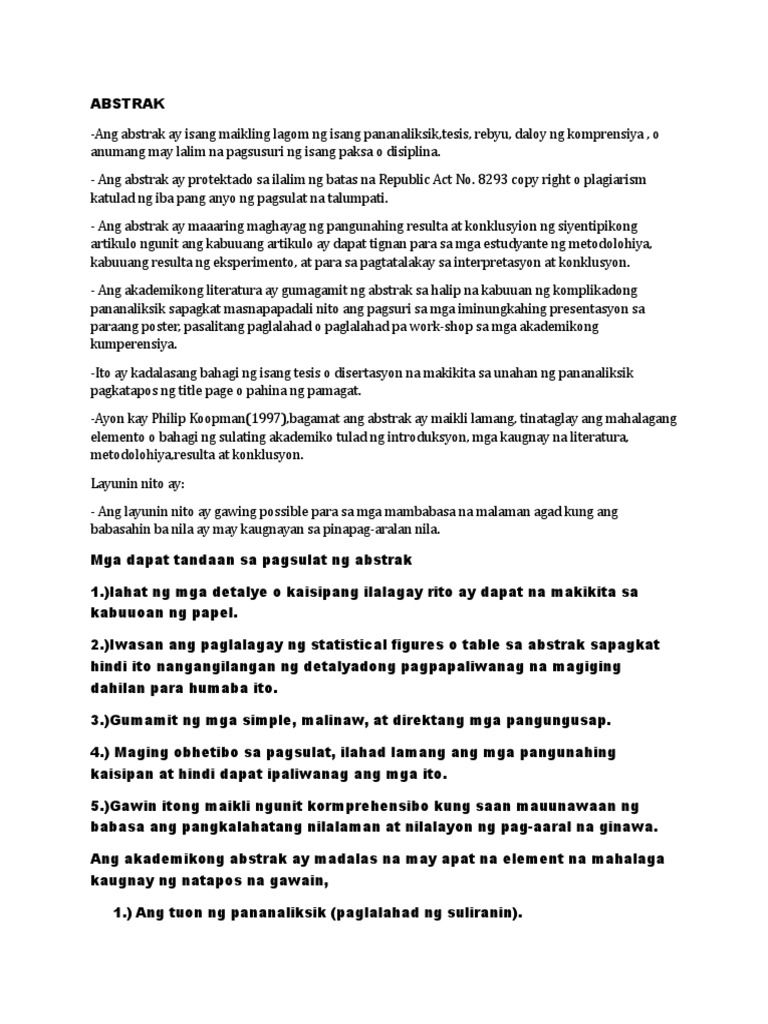 Akademikong Abstrak | PDF