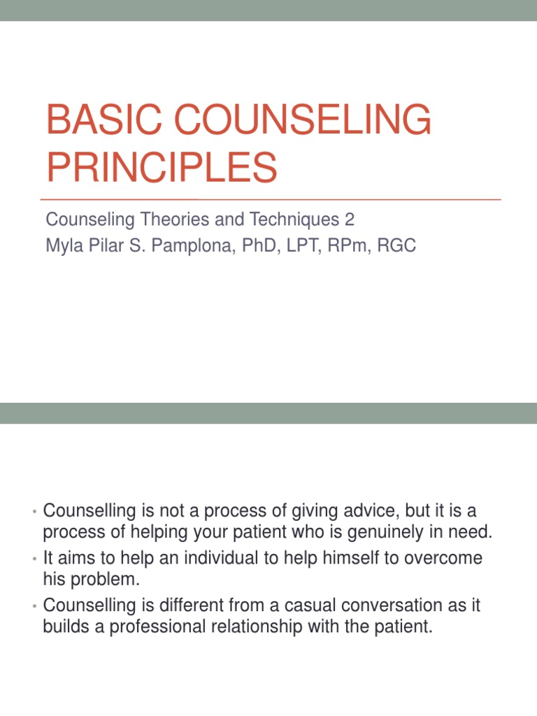 Basic Principles in Counseling | PDF | Counseling Psychology | Grief