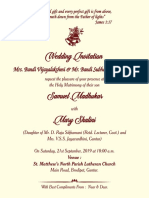 Wedding Invitation: Mrs. Bandi Vijayalakshmi & Mr. Bandi Subhaker Rajaratnam