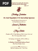 Wedding Invitation: Mrs. Bandi Vijayalakshmi & Mr. Bandi Subhaker Rajaratnam