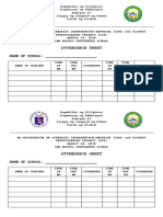 Attendance Sheet: NAME OF SCHOOL