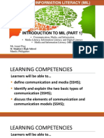 Media and Information Literacy (MIL) - 1. Introduction to Media and Information Literacy (Part 1) Communication, Communication Models, Media Literacy, Information Literacy, Technology (Digital) Literacy, and MIL.pdf