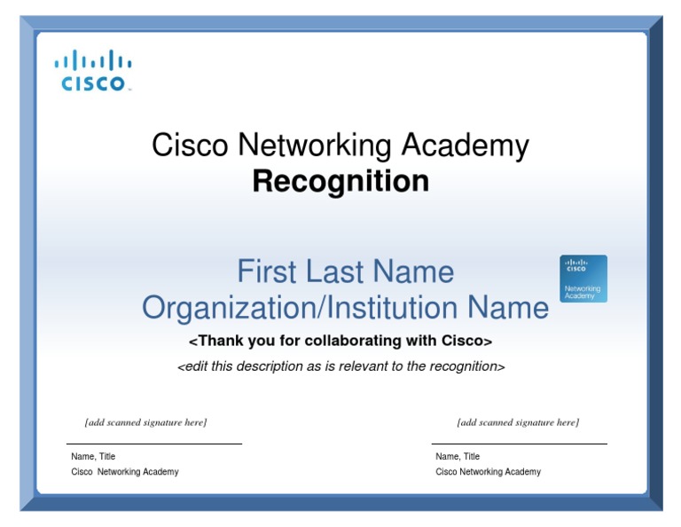 Cisco Networking Academy Recognition PDF