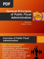 General Principles of Public Fiscal Administration: Prepared By: Jonathan A. Rivera