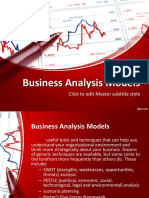 Business Analysis Models: Click To Edit Master Subtitle Style
