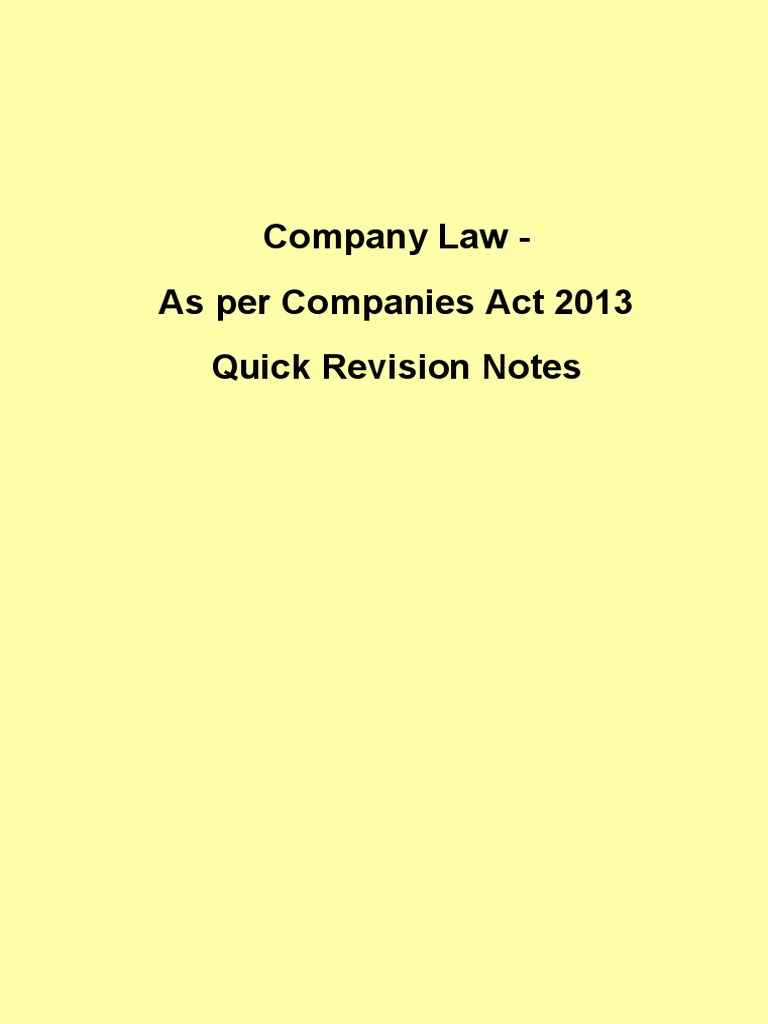 Company Law 13 Notes Pdf Stocks Board Of Directors