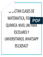 Se Dictan Clases de Matematica 26.09.2016