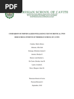 Comparison of Individualized Intelligence Test of Identical Twin High School Students of Theresian School of Cavite