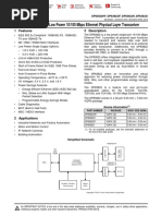 DP83822 Robust, Low Power 10/100 Mbps Ethernet Physical Layer Transceiver