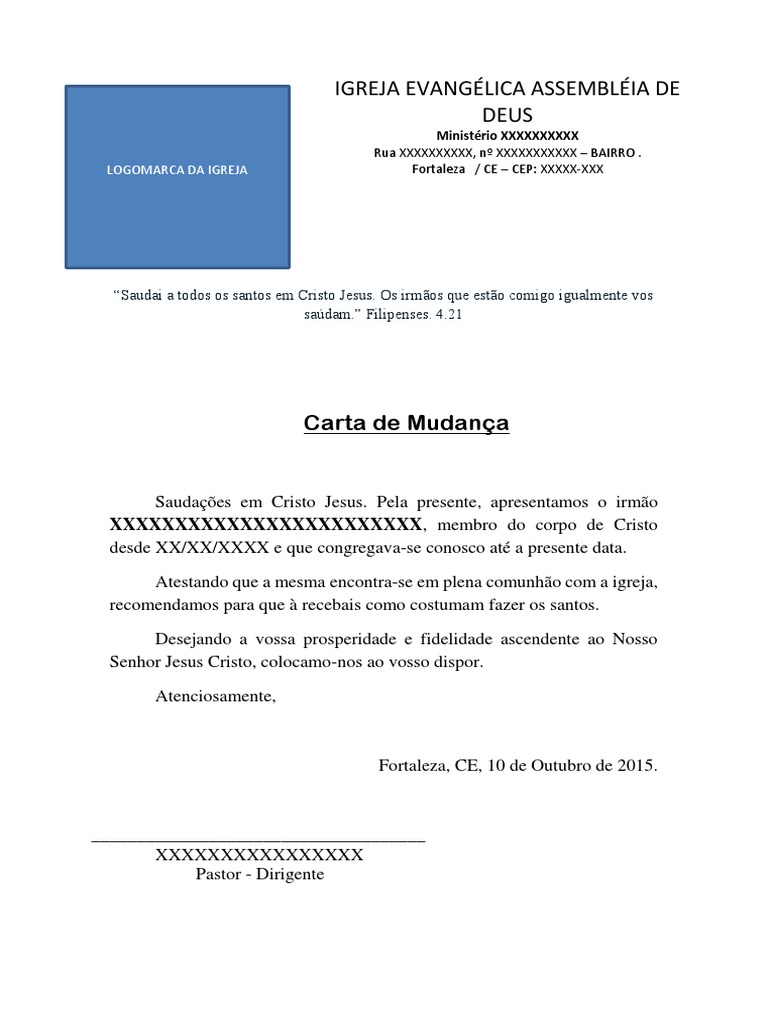 Carta de Mudança PDF