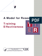 A Model For Research On: T Raining E Ffectiveness