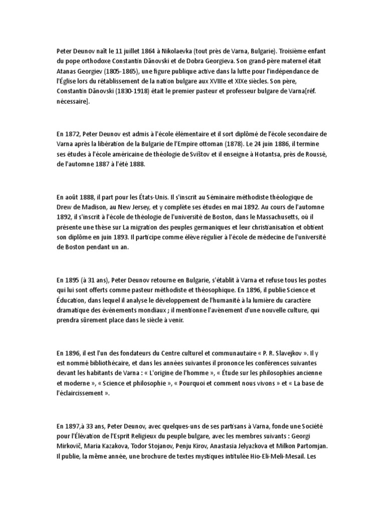 Au Coeur De La Santé Peter Deunov Pdf Peter Deunov | PDF | Religions et croyances | Science