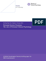 Briefing Paper 8 - Perinatal Service Provision The Role of Perinatal Clinical Psychology 2016