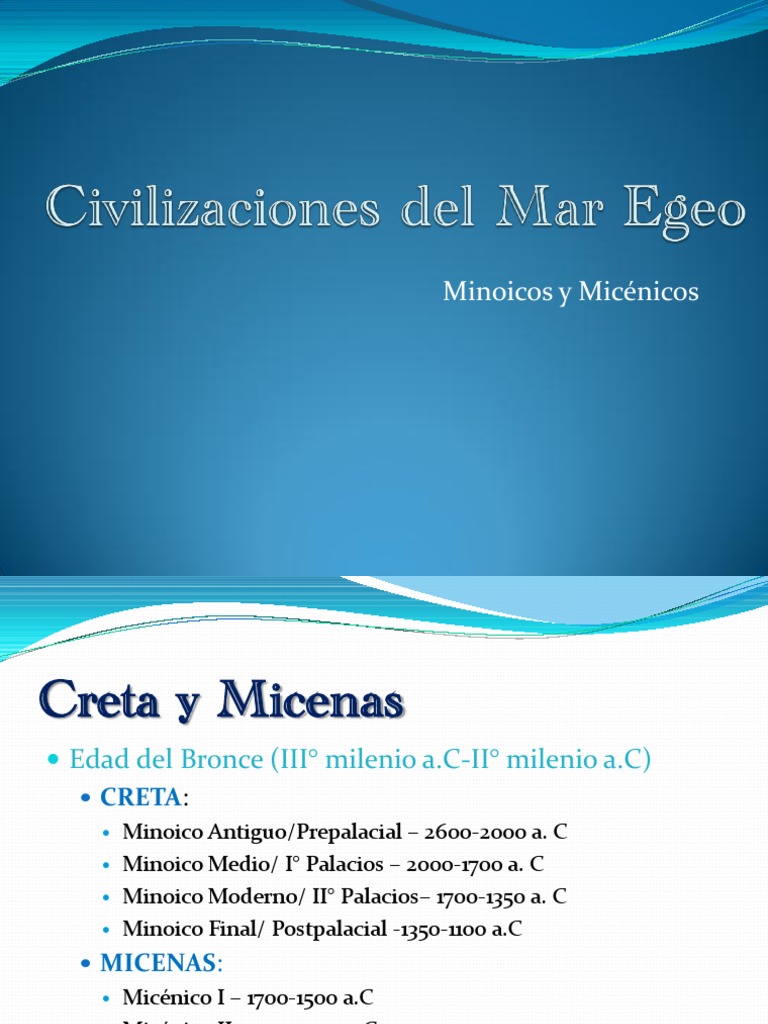 Diapositivas Mar Egeo | PDF | Grecia micénica | Micenas